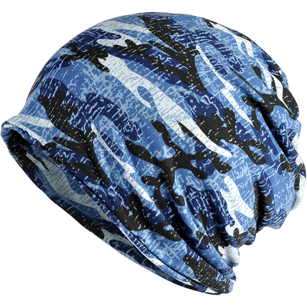 Cotton Material Fashion Camo Print Slouchy Beanie